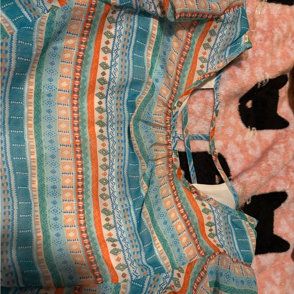 Girls’ Colorful Striped Ruffle Dress - Picture 8 of 8